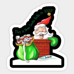 Santa Claus with Essential Toilet Paper Gift V1 Sticker